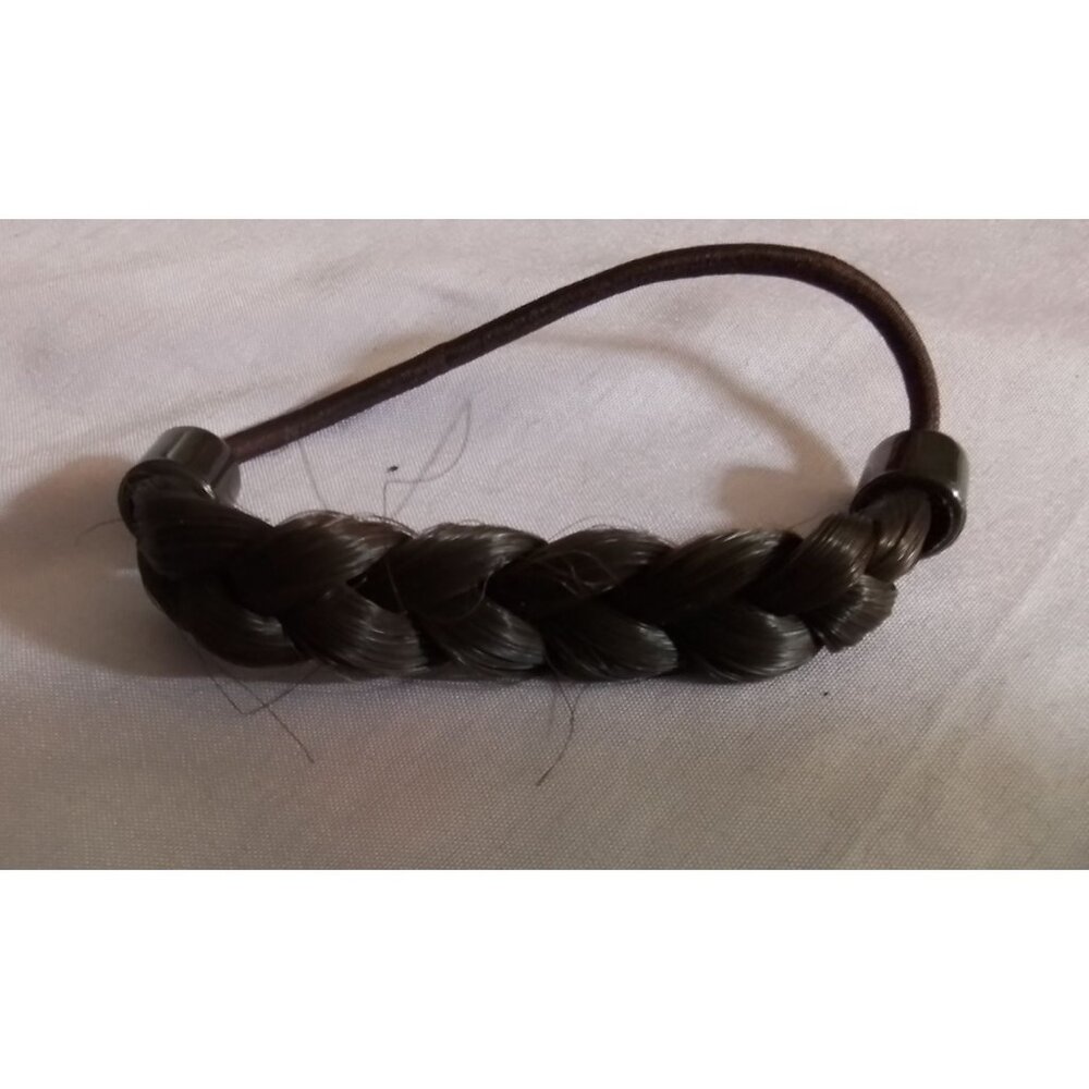 Braided Brown Faux Hair Elastic Headband